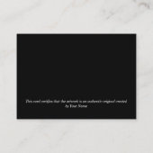 Certificat d'authenticité oeuvre par Ajouter un lo (Dos)