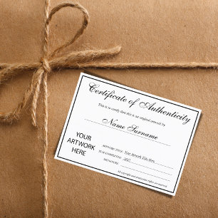 Certificat d'authenticité oeuvre par Ajouter un lo