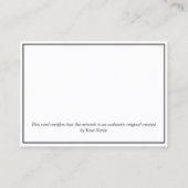 Certificat d'authenticité oeuvre par Ajouter un lo (Dos)
