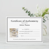 Certificat d'authenticité Remplir en Modèle (Debout devant)