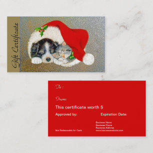 Certificat de cadeau de Noël pour des amants