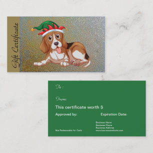 Certificat de cadeau de Noël pour des amoureux de