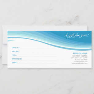 Certificat de carte cadeau Blue Wave