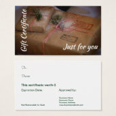 Certificat de carte cadeau de Noël (Devant & derrière)