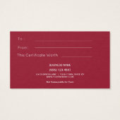 Certificat de carte cadeau de Noël Rustic Vintage (Dos)