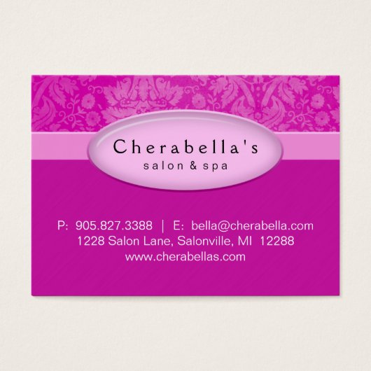 Certificat de carte cadeau de salon Spa rose Damas (Devant)