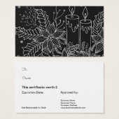 Certificat de carte cadeau de vacances Simple Noir (Devant & derrière)