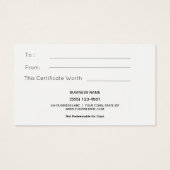 Certificat de carte-cadeau Noël pour vous (Dos)