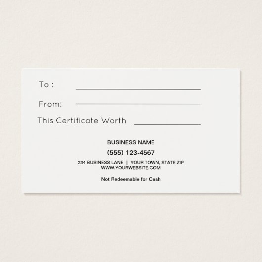 Certificat de carte-cadeau Noël pour vous (Dos)