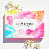 Certificat de carte cadeau Pink Blue Watercolor