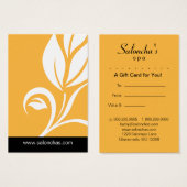 Certificat de carte-cadeau Spa de Salon Feuille d' (Devant & derrière)