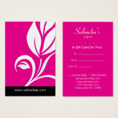 Certificat de carte cadeau Spa Pink Leaf Salon (Devant & derrière)