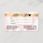 Certificat de crédit-cadeau Gold Pink Aquarelle bl (Dos)