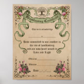 CERTIFICAT DE MAIN LIÉE WICCA - Affiche parchemin (Devant)