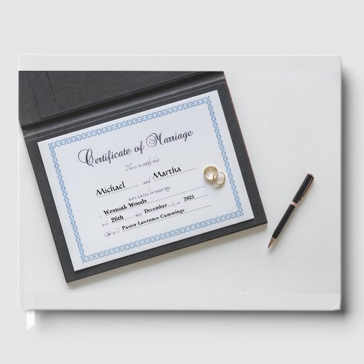 Certificat de mariage Livre d'invité (Recto)