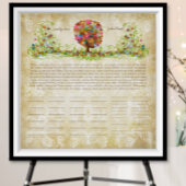 Certificat de mariage quaker impression arbre fleu