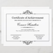 Certificat de Modèle d'appréciation (Devant / Derrière)