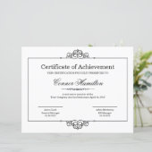 Certificat de Modèle d'appréciation (Debout devant)