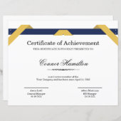 Certificat de Modèle d'appréciation (Devant / Derrière)