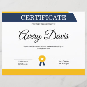 Certificat de Modèle d'appréciation