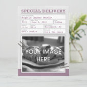 Certificat de naissance Faire-part bébé (Debout devant)