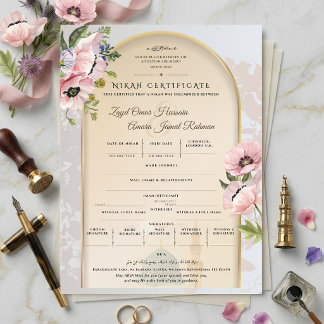 Certificat de Nikah islamique | Carte Madinah Bloo