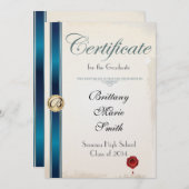 Certificat de parchemin Graduation Invitation (Devant / Derrière)