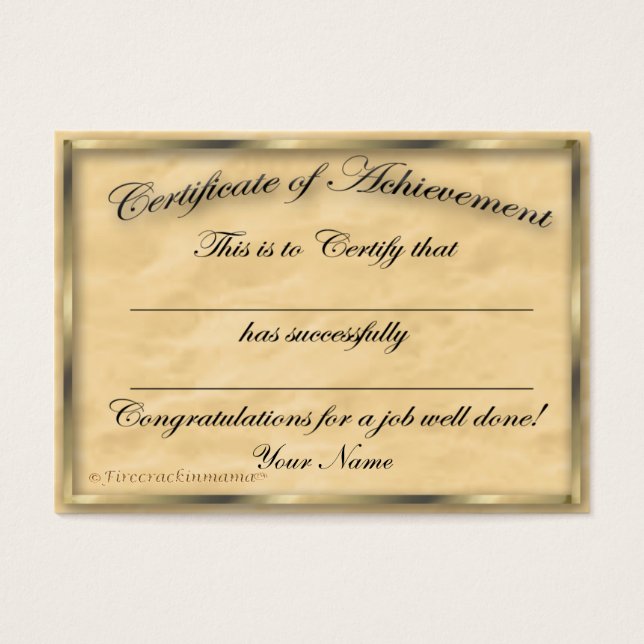 Certificat de réussite Carte de passe (Devant)