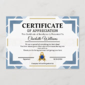 Certificat de Réussite pour Enfants (Devant)