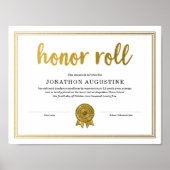 Certificat de tableau d'honneur (Devant)