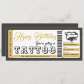 Certificat de tatouage Billet de carte cadeau d'an (Devant / Derrière)