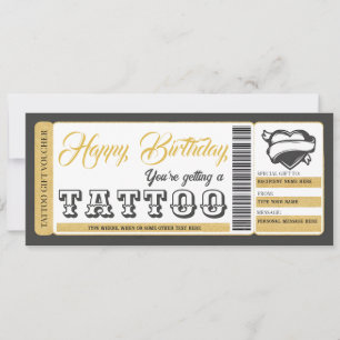 Certificat de tatouage Billet de carte cadeau d'an