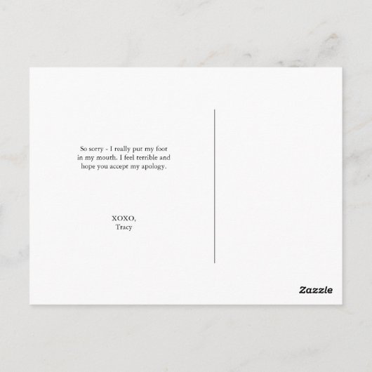 Certificat d'excuses idiocy Carte postale // rose (Dos)