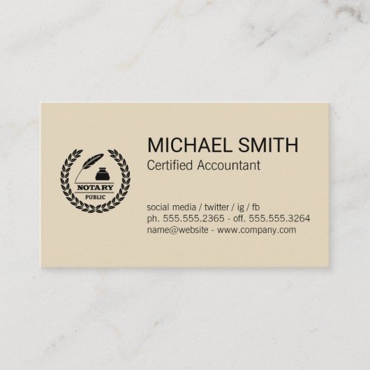 Certificat | Logo du notaire public (Devant)