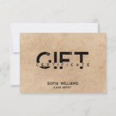 Certificat minimaliste de carte cadeau moderne (Devant)