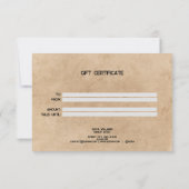 Certificat minimaliste de carte cadeau moderne (Dos)