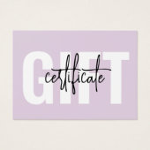 Certificat minimaliste violet de script (Devant)