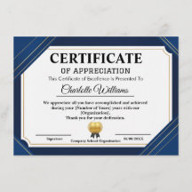 Certificat professionnel de reconnaissance Bleu Or