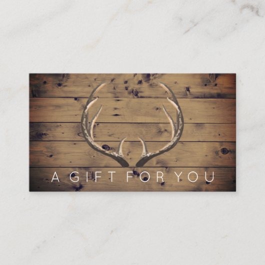 Certificat rustique de chèque-cadeau d'andouillers (Devant)