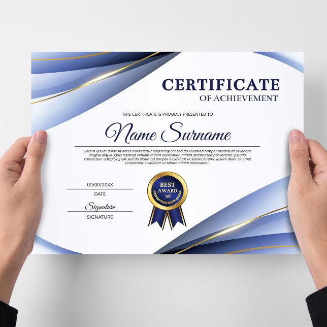 Certificate of Achievement Blue & Gold Award (Creator heeft geüpload)