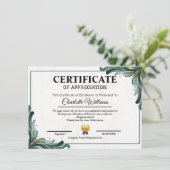 Certificate of Appreciation Editable Award Templat Informatiekaartje (Staand voorkant)