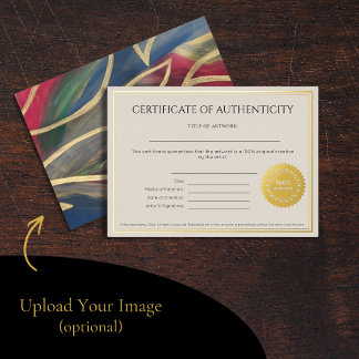 Certificate of Authenticity for Artists Folie Uitnodiging