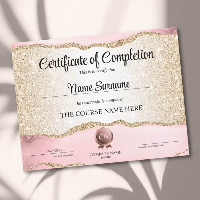 Certificate of Completion Award Course Completion (Creator heeft geüpload)