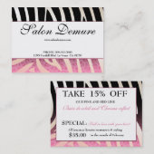 Certificats à la mode de vente de salon de zèbre (Devant / Derrière)