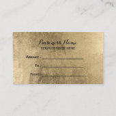 Certificats cadeau Moderne Black Ribbon Gold Foil (Dos)