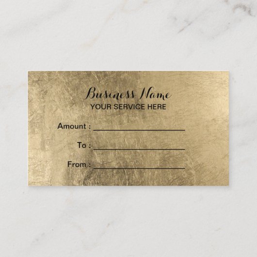 Certificats cadeau Moderne Black Ribbon Gold Foil (Dos)