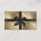 Certificats cadeau Moderne Black Ribbon Gold Foil (Devant)