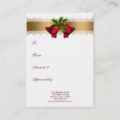 Certificats cadeaux de vacances d'entreprise (Dos)