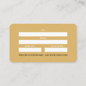 Certificats Cadeaux Diamants Noir, Blanc et Or (Dos)