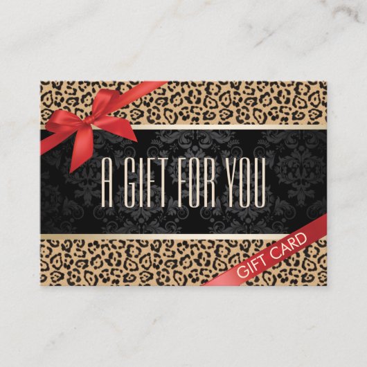 Certificats cadeaux Empreintes de léopard modernes (Devant)